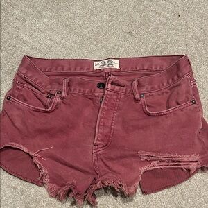 We The Free Distressed Mauve Jean Shorts